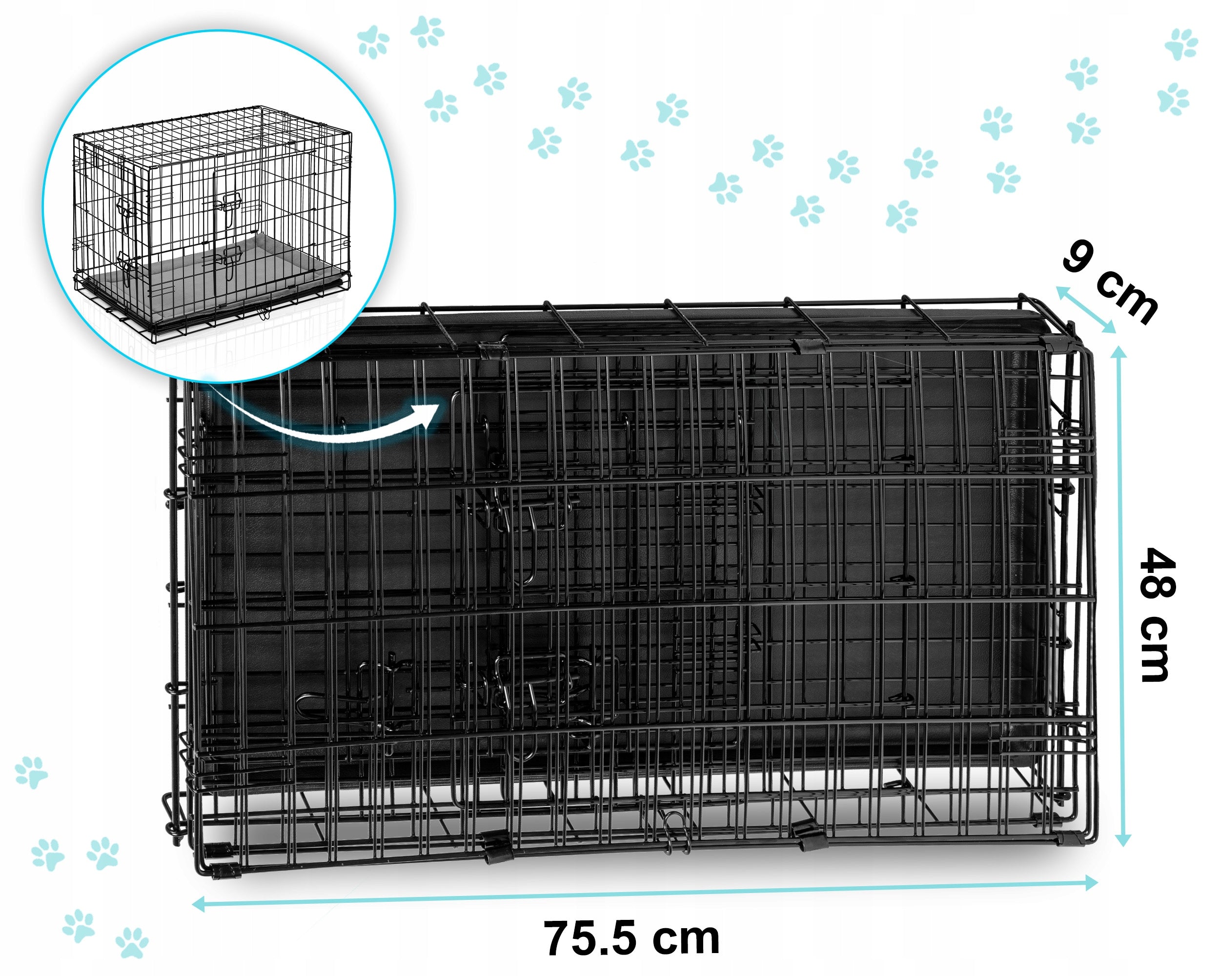 Metal Kennel Cage Dog Transporter 75x45x54 Bed freebie Kind cage
