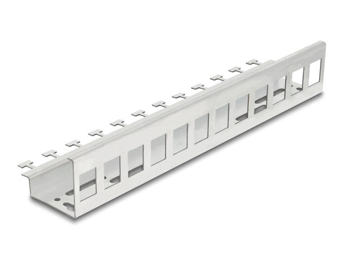 Metal Keystone holder for 12 ports on DIN rail and wall Delock 90631
