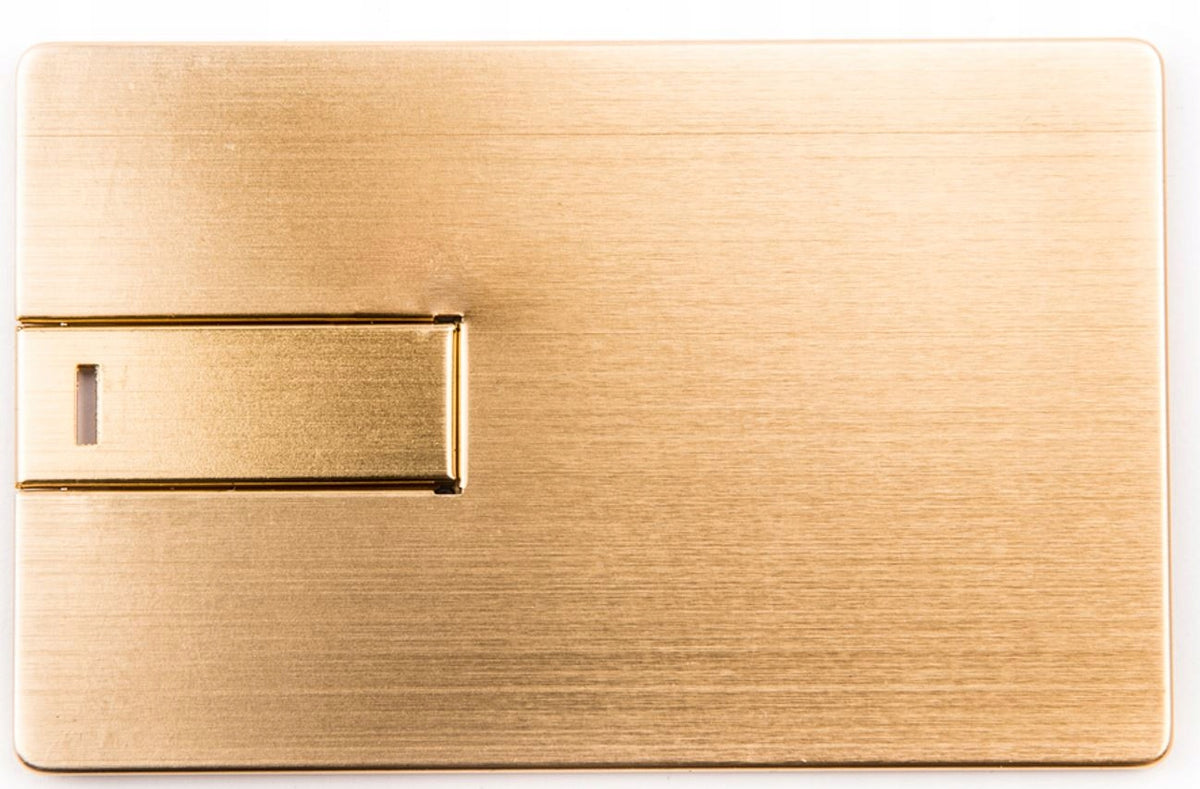 Metal Pendrive Card 1 GB Gold + Engraving