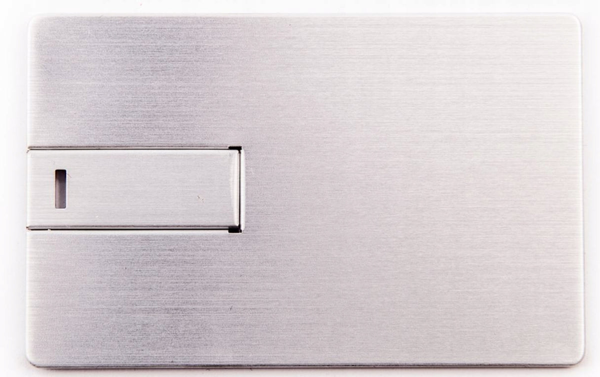 Metal Pendrive Card 4 GB Silver + Engraving