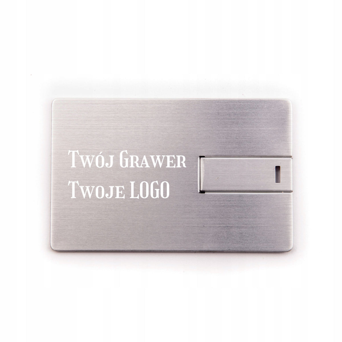 Metal Pendrive Card 64 GB Silver + Box + Engraving Your LOGO Color silver
