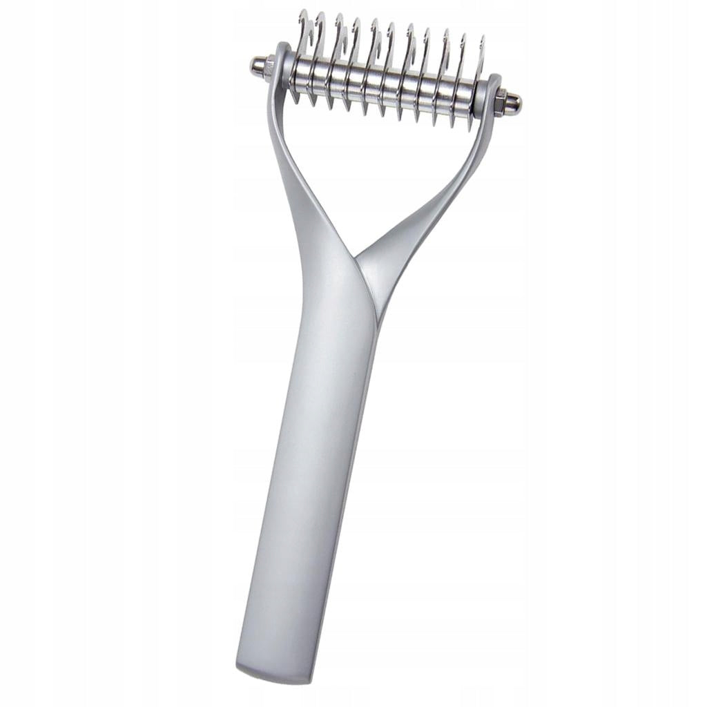 Metal Pet Hair Remover Comb Grooming Dogs Clipper Fur Rake Silver S
