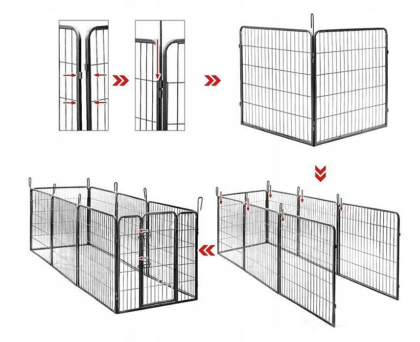 Metal Playpen Cage Cat Runway for Rabbit Cat Dog 60 x 80 cm WITHOUT THRESHOLD Product width 80 cm