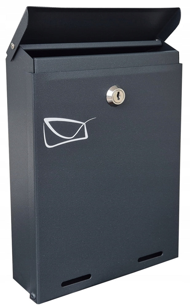 Metal Postal Letterbox- YORK - Anthracite Mat RAL 7016 - EN Color gray