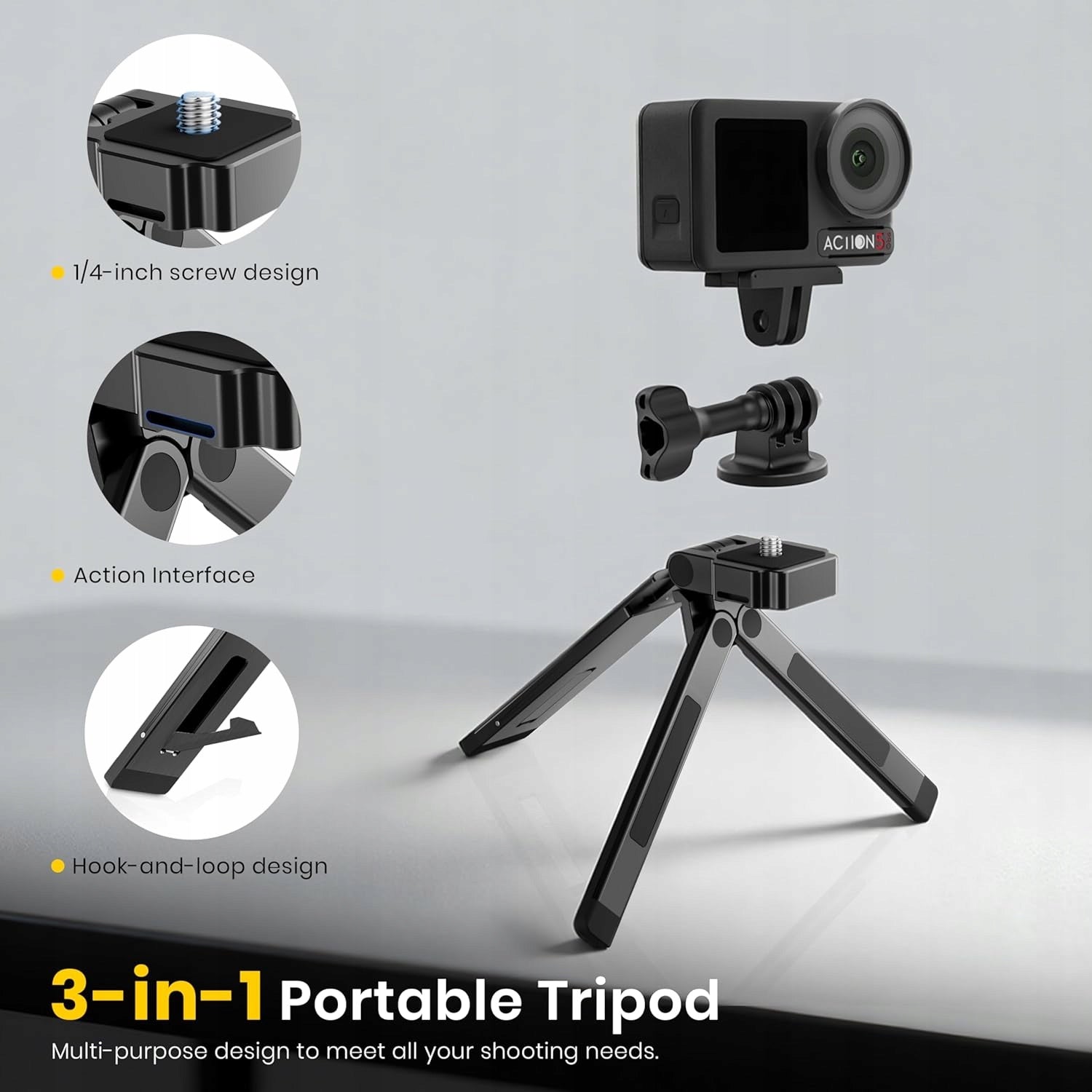 Metal Selfie Stick for DJI Action 6/Insta360 Luna/X5/Ace Magnetic Tripod Manufacturer code 12180056