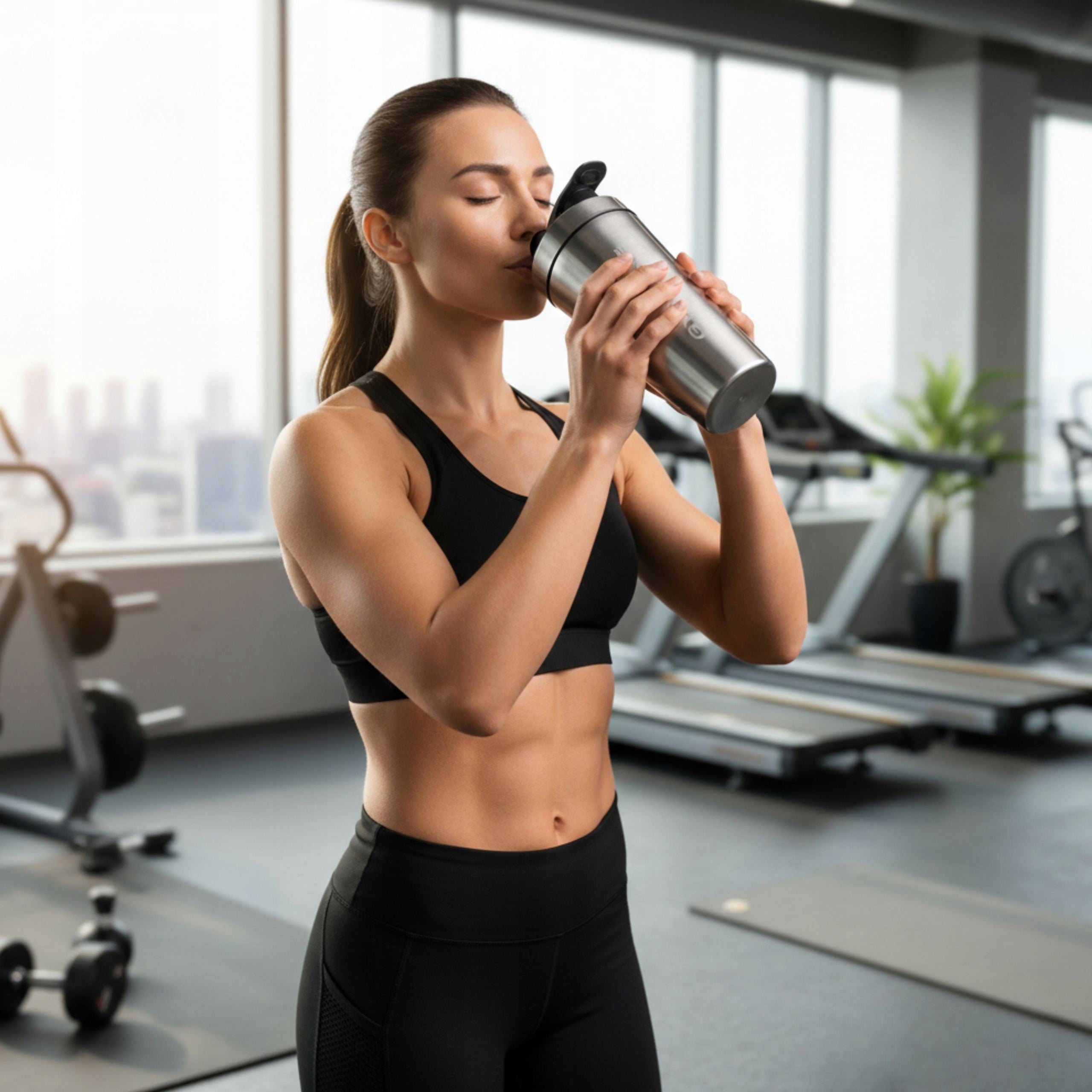 Metal Shaker for Protein Conditioners 700 ml Sports Steel for Gym Training Volume 700 ml