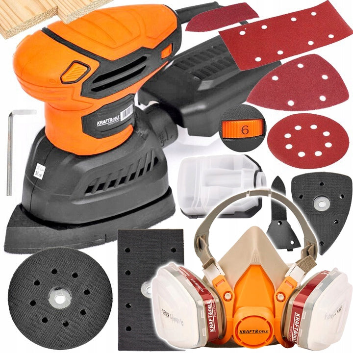 Metal Wood Eccentric Oscillating Grinder 4in1 + Dust Mask