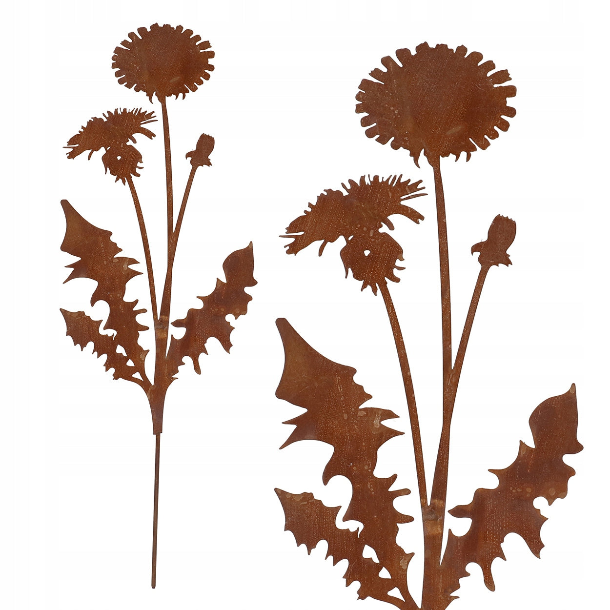 Metal dandelion on peak h37 cm FLOWER to drive into the Garden Terrace Steel Corten