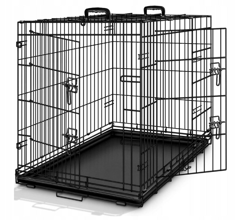 Metal dog cage 91x58x64cm Tresko Black Brand Tresko