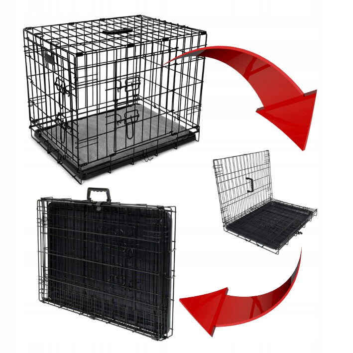 Metal dog cage REINFORCED with corners transporter 107x69 cm Product width 69 cm