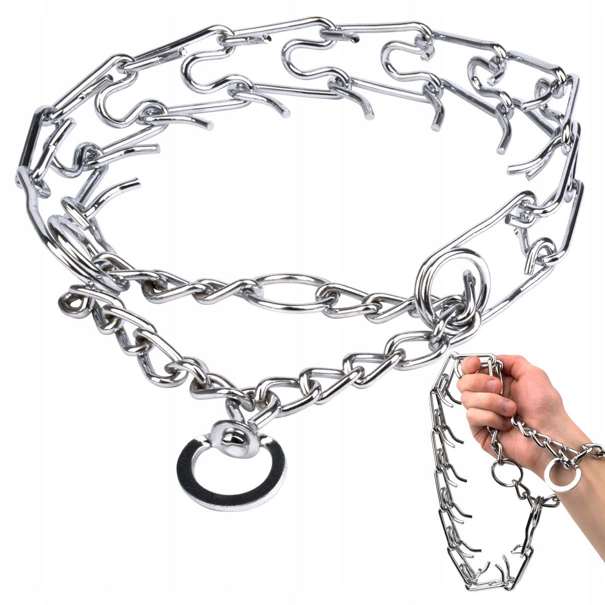 Metal earring collar for large dog 40-55 cm L behavioral