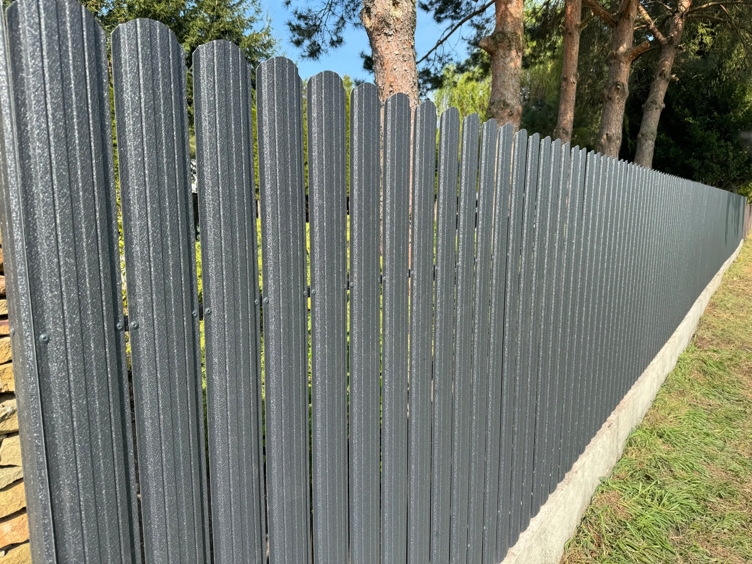 Metal fence bar Golden Oak matt long 145-200cm Element width 11.5 cm