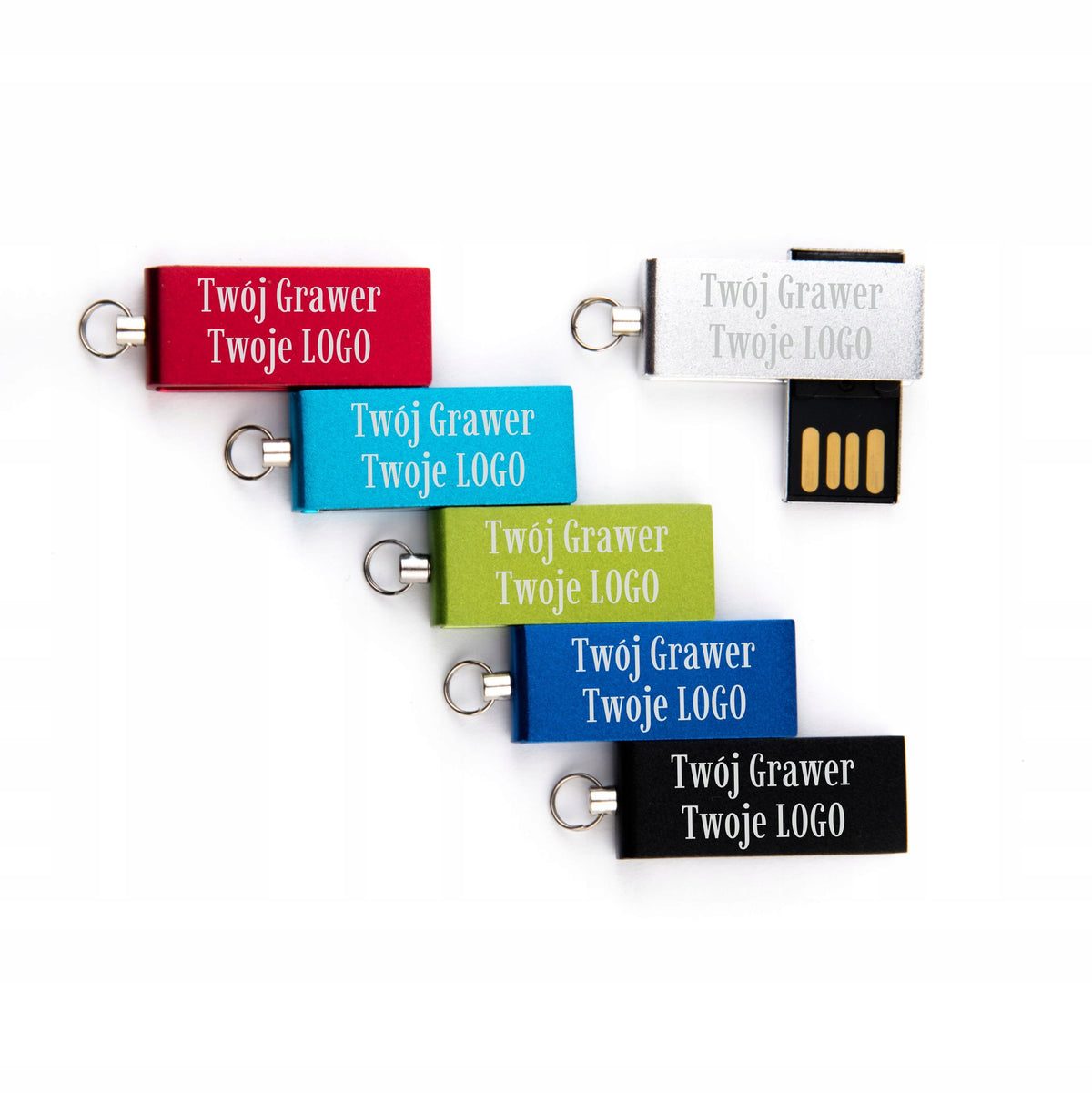 Metal flash drive MINI 6 COLORS 2 GB USB 2.0 + engraving LOGO COMPANY GADGET