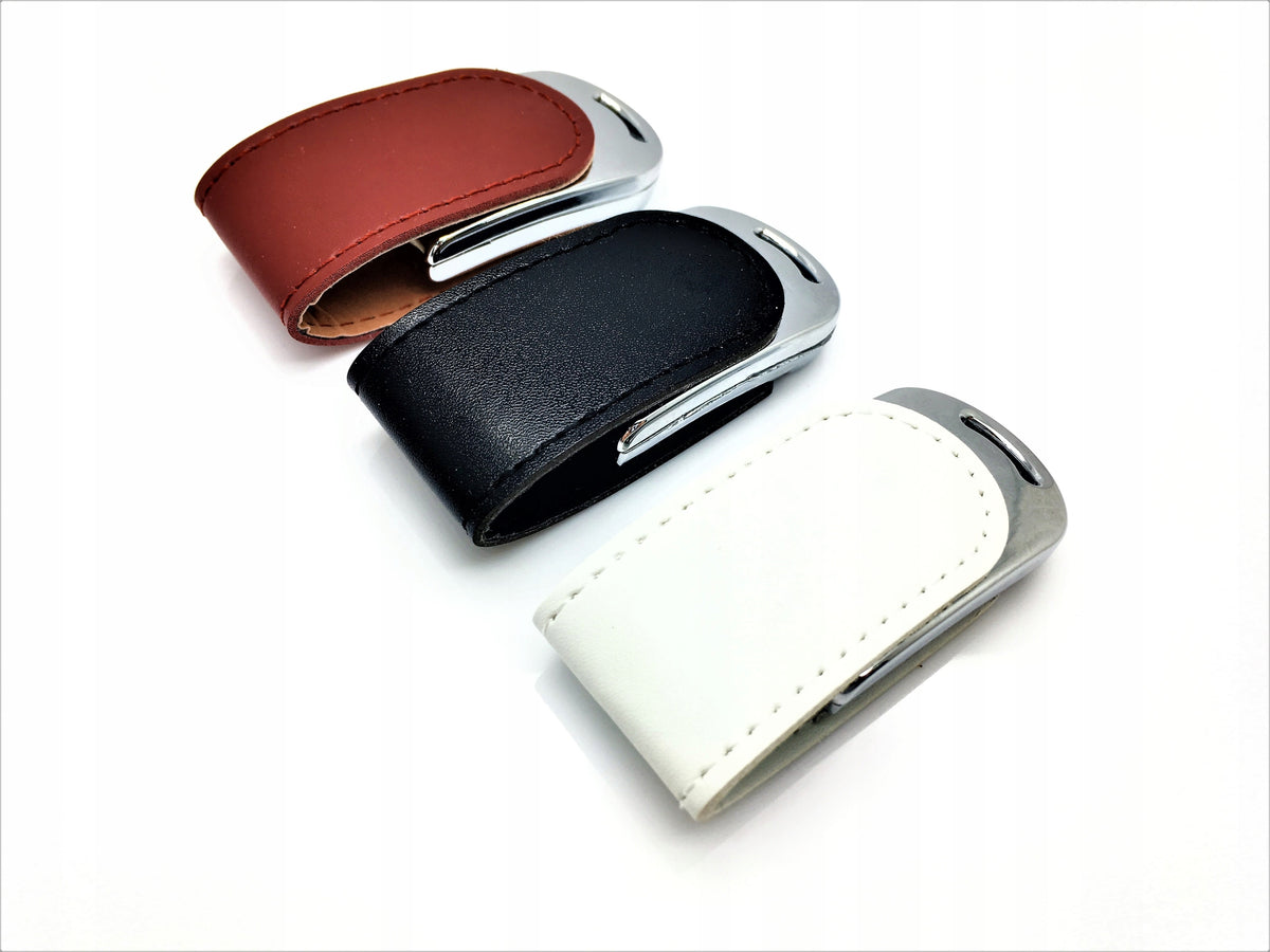 Metal flash drive - leather 512 mb, usb 2.0 with engraving Color multicolor