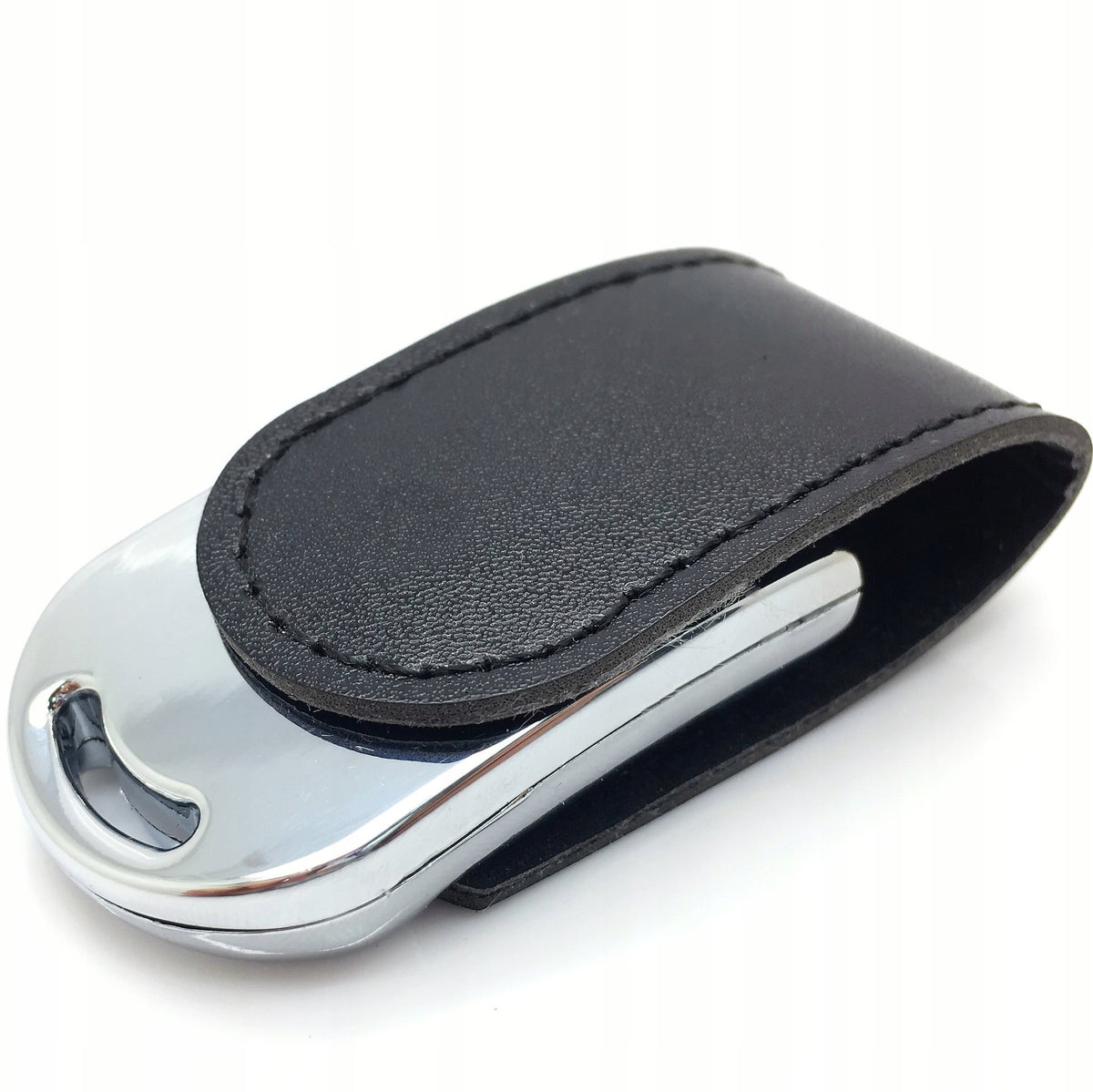 Metal flash drive - leather 512 mb, usb 2.0 with engraving