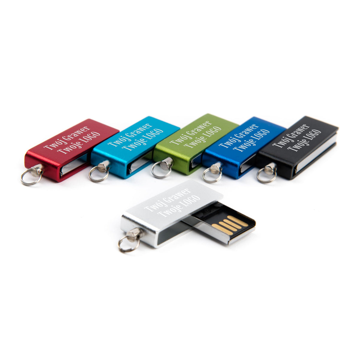 Metal flash drive mini 6 COLORS 1GB USB 2.0 + LOGO engraving COMPANY GADGET Brand MemoRabbit