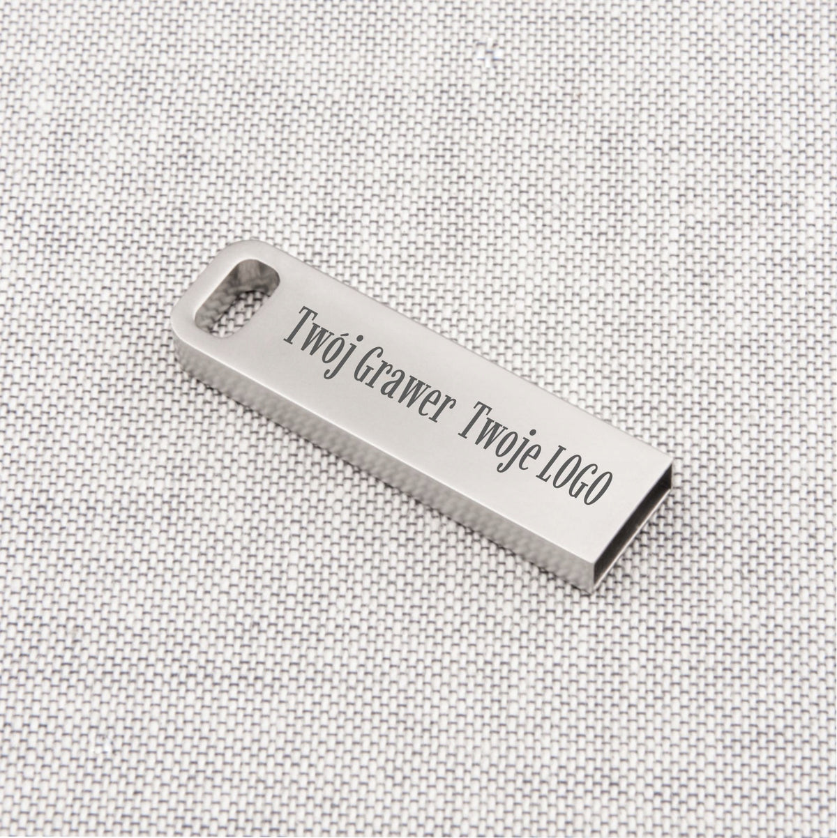 Metal flash drive mini RECTANGLE 2 GB USB 2.0 + ENGRAVING LOGO COMPANY GADGET Color silver