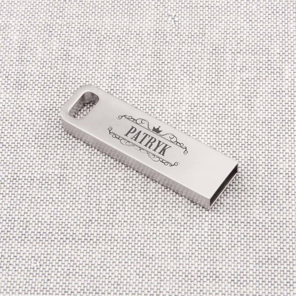 Metal flash drive mini RECTANGLE 64 GB USB 2.0 + NAME ENGRAVING FOR GIFT Color silver