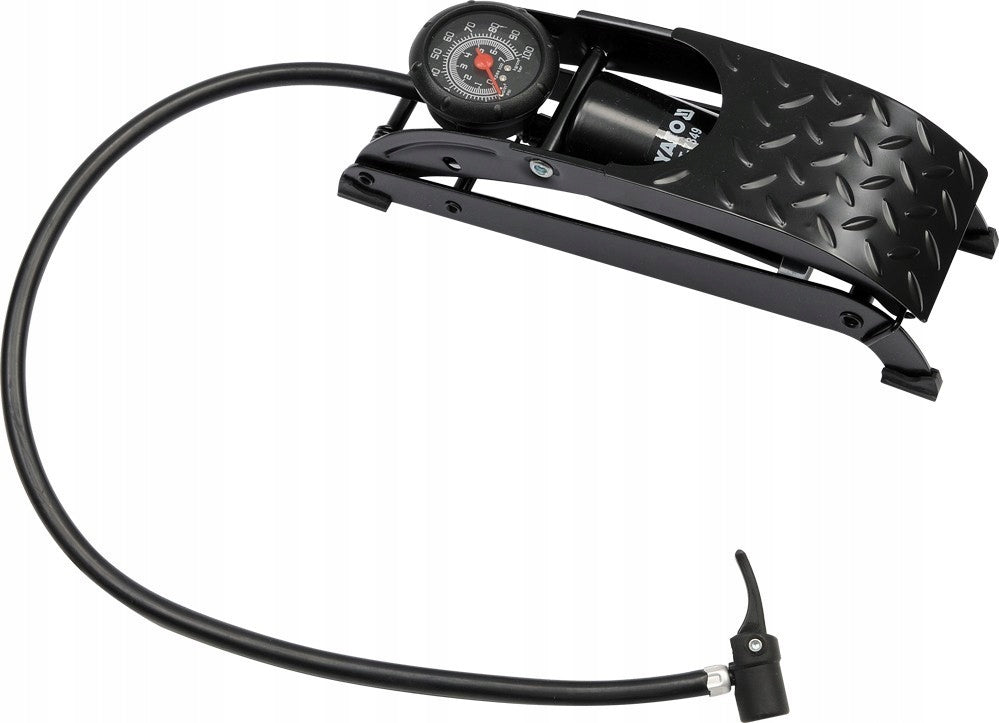 Metal foot pump with pressure gauge + accessories Yato Brand Yato