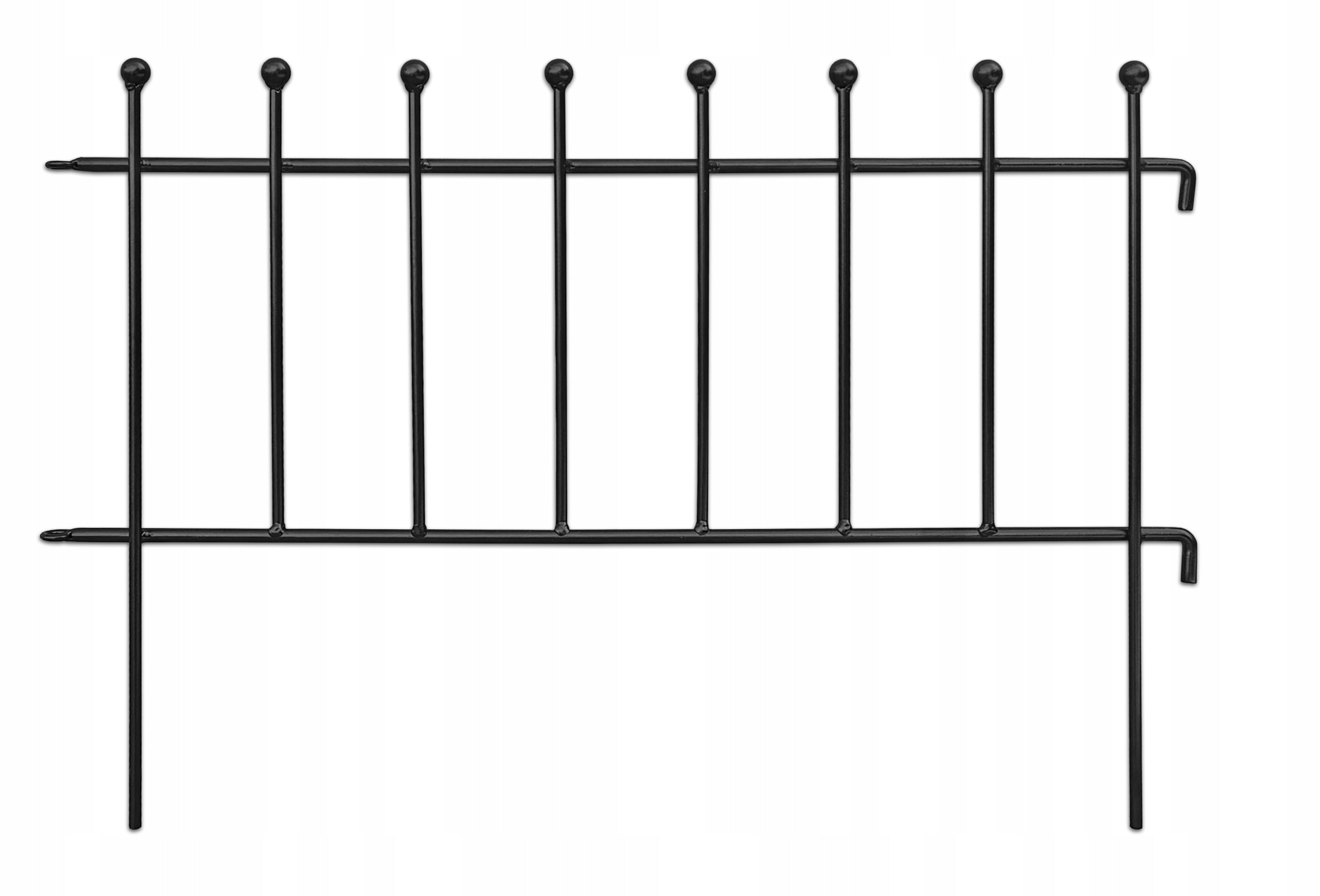 Metal garden fence, edging, fence,palisade full rods STRONG P8