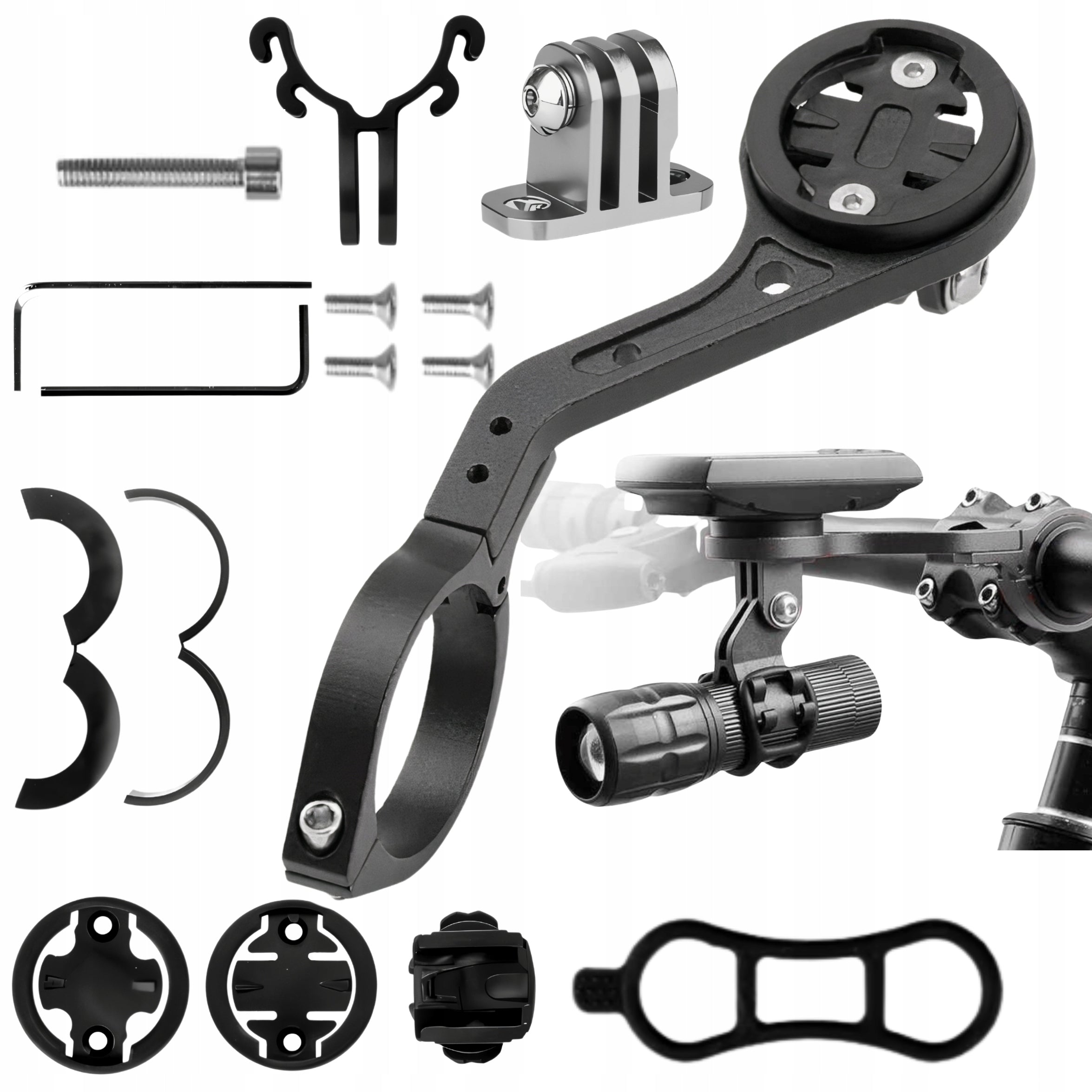 Metal holder for bicycle light Specter GoPro camera counter computer