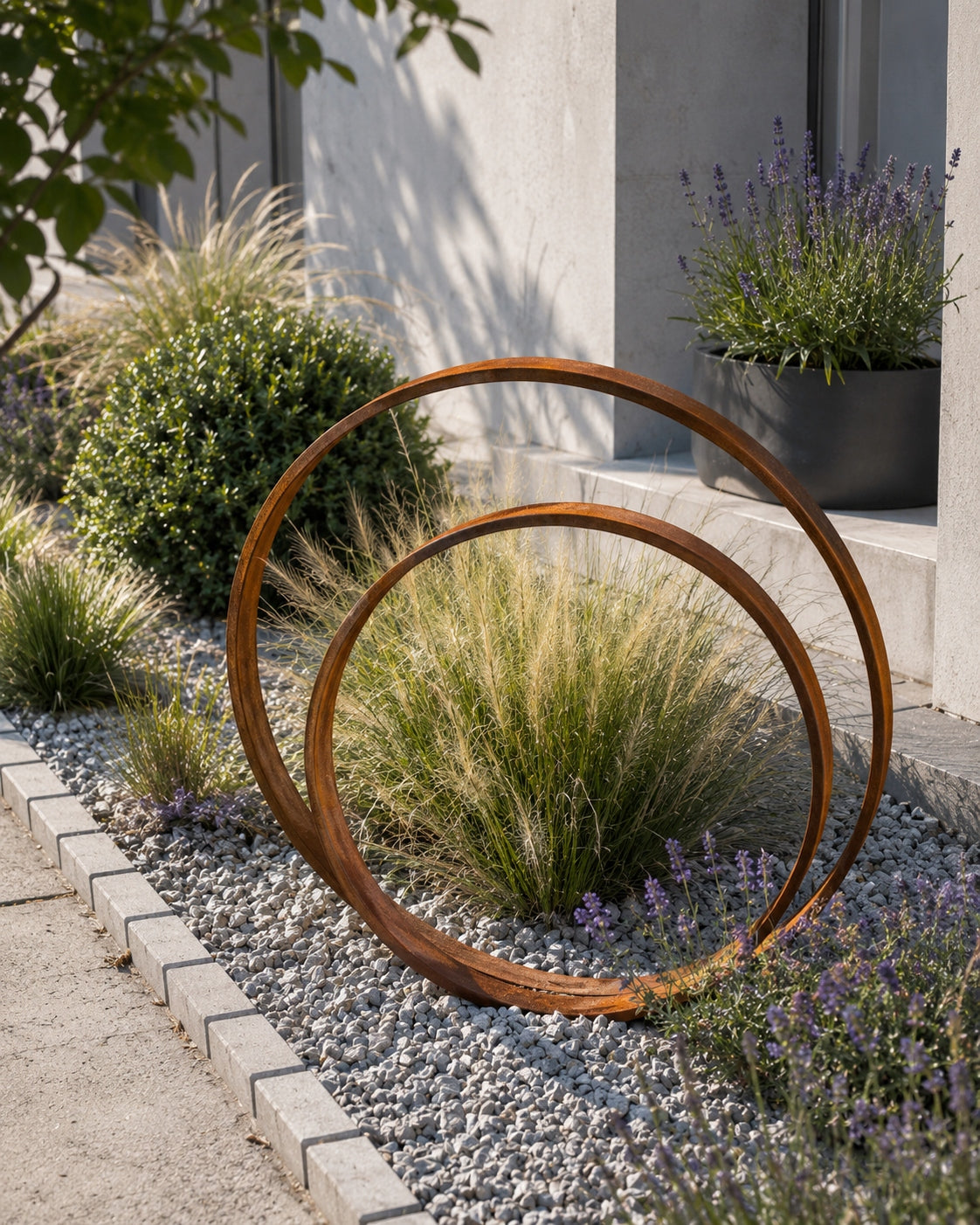 Metal hoop for garden 2 pcs rust ornament garden sculpture circle Packaging status original