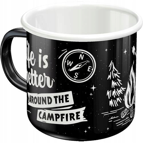 Metal mug for camping under tent gift