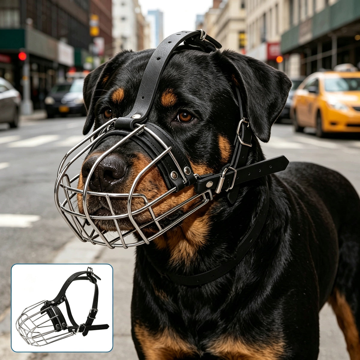 Metal muzzle Dog Basket With Straps Durable Leather Metal Size other
