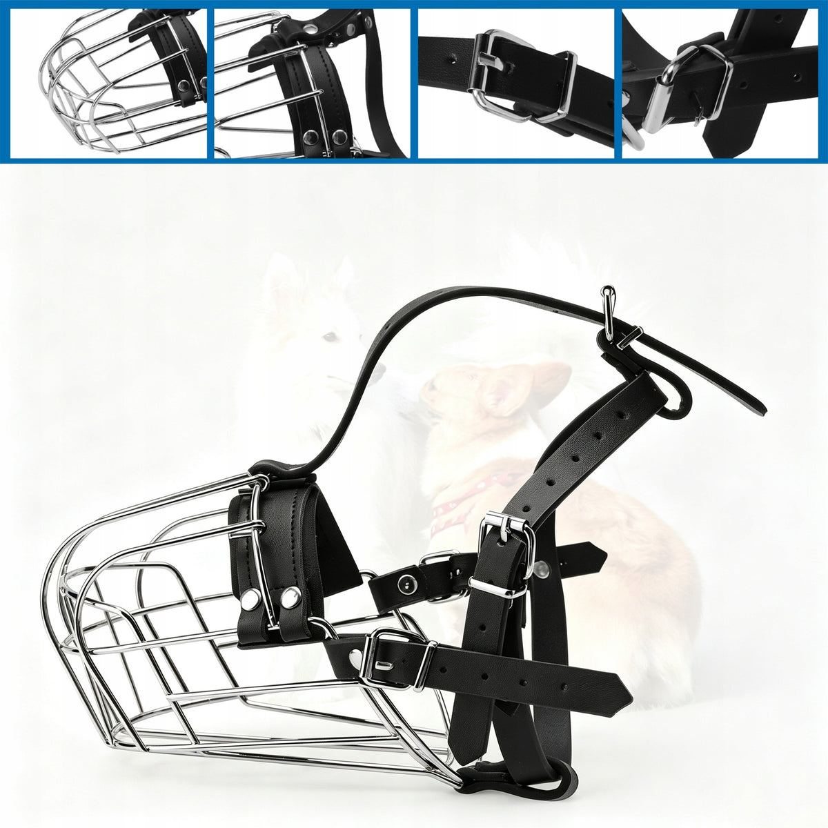 Metal muzzle For Dog With Circuit Adjustment Safe Wearing Shape Packaging status original