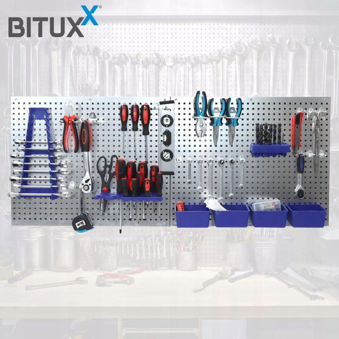 Metal tool board bituxx 32 elements of the litter box workshop wall Additional features standing hangable fastening holes for elements