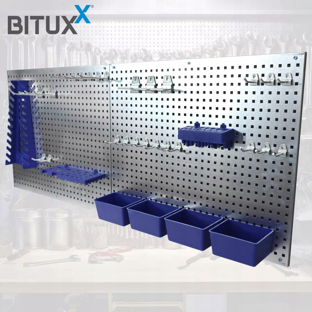 Metal tool board bituxx 32 elements of the litter box workshop wall Color gray