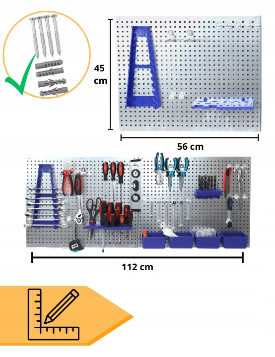 Metal tool board bituxx 32 elements of the litter box workshop wall Kind pegboard