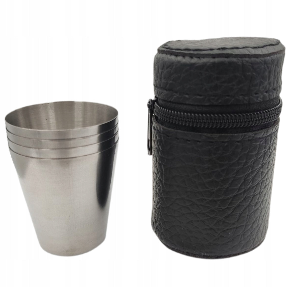 Metal travel glasses 80ml 4 pcs set in case travel cups EAN (GTIN) 4014663835974