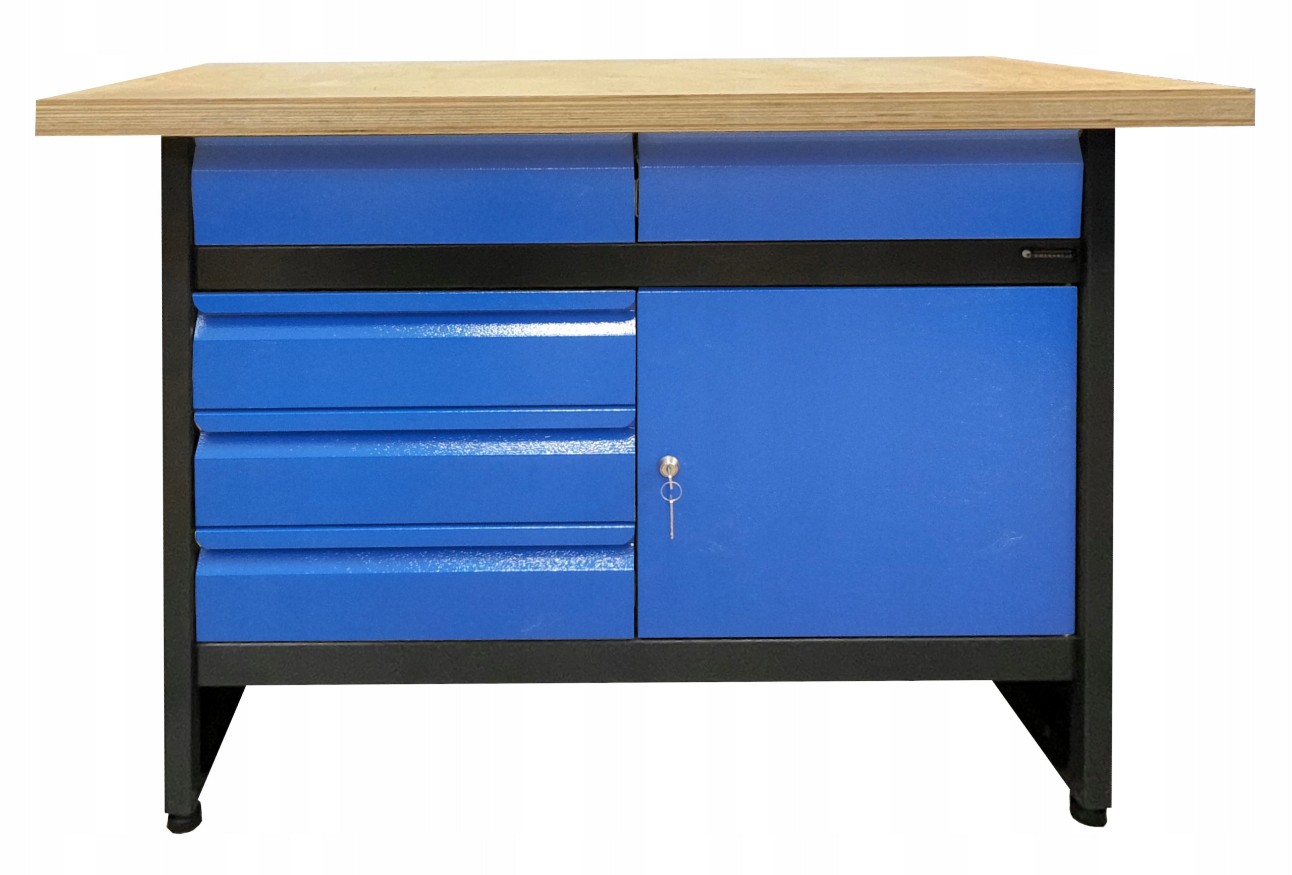 Metal workbench 120 x 60 cm with drawers, work cabinet Manufacturer code OLS 05/30 niebieski