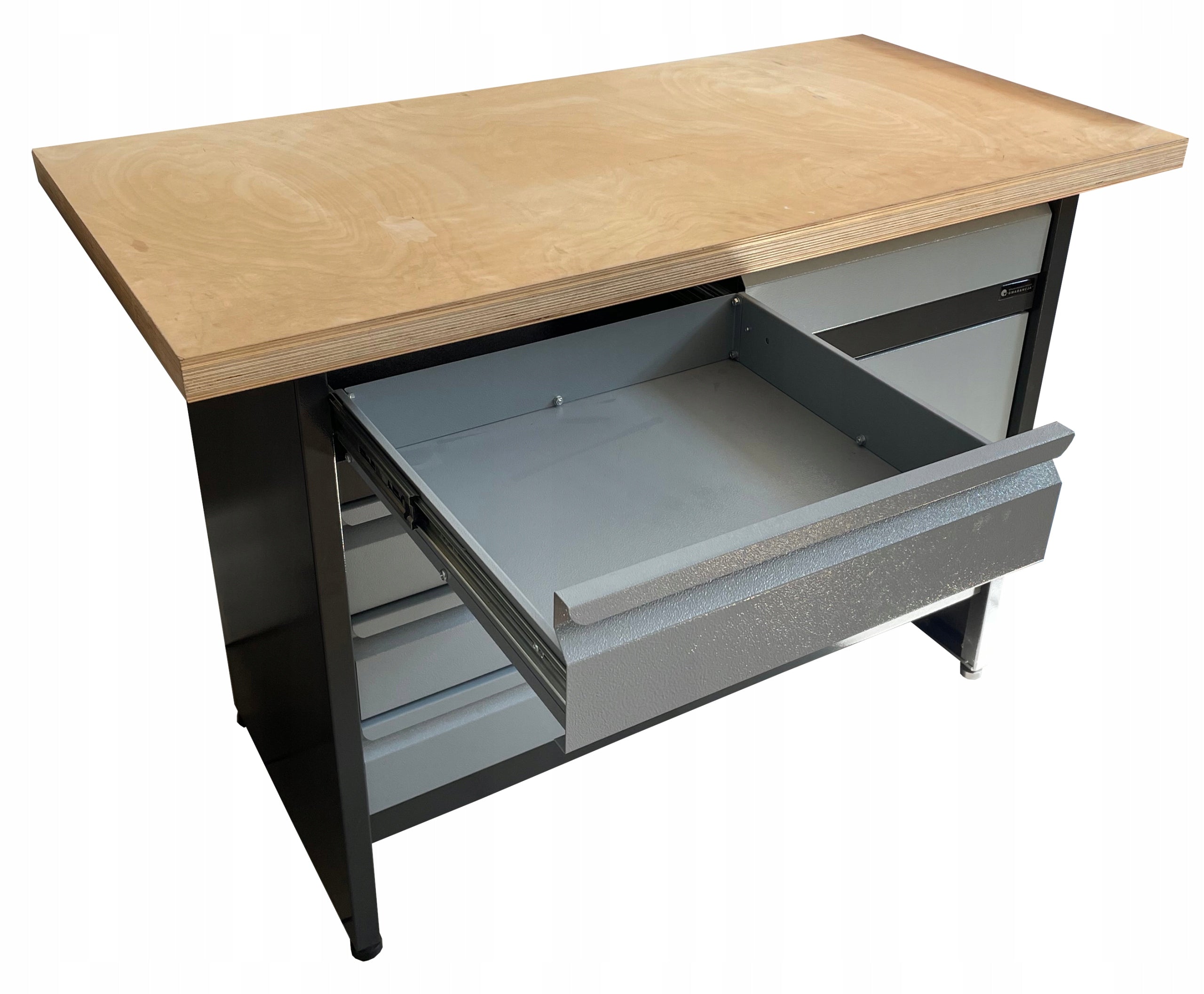 Metal workbench 120 x 60 cm with drawers, work cabinet Product width 120 cm