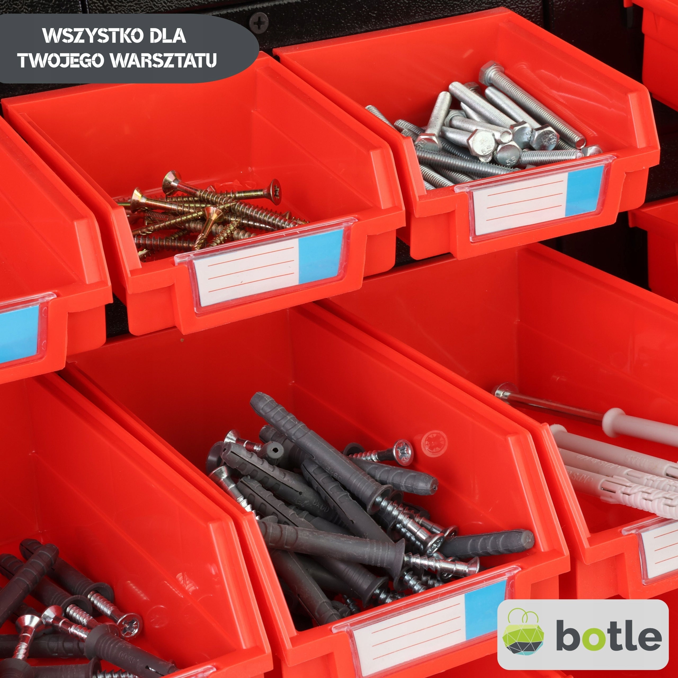 Metal workshop tool board 120x90cm 30 containers botle Color red