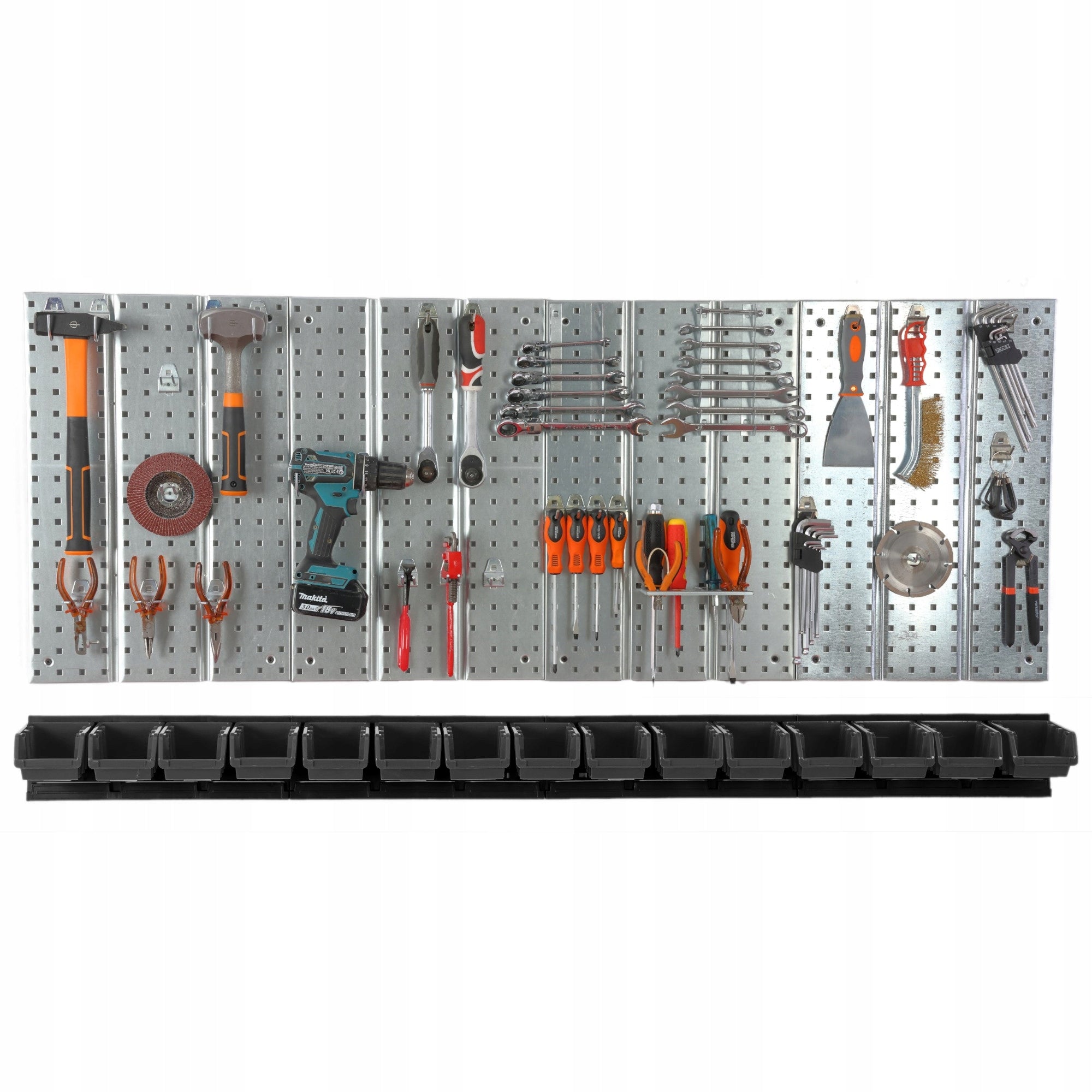 Metal workshop tool board 15 cuvettes Additional features hangable