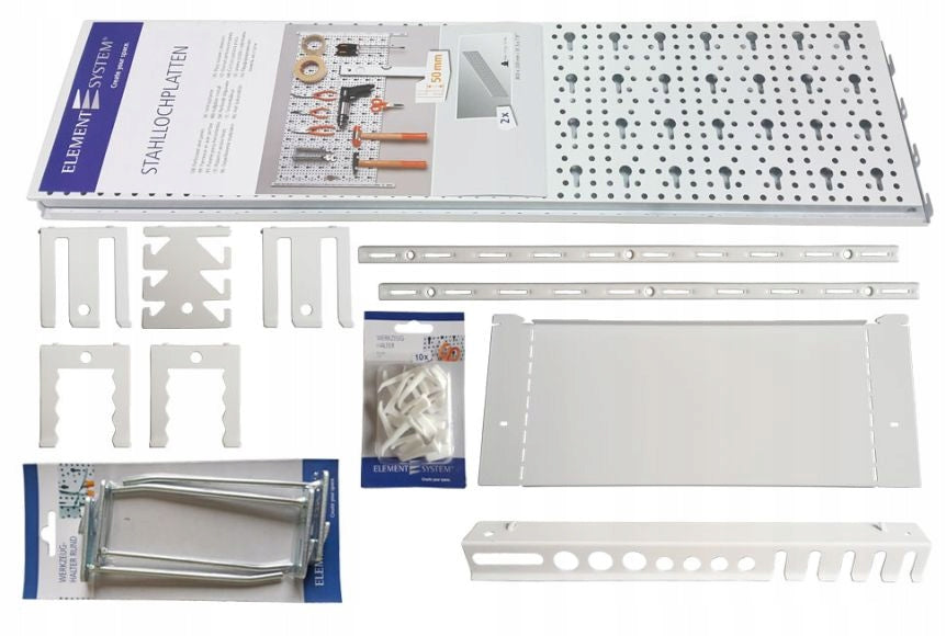 Metal workshop tool board HDP Element System 80x40cm white Color white