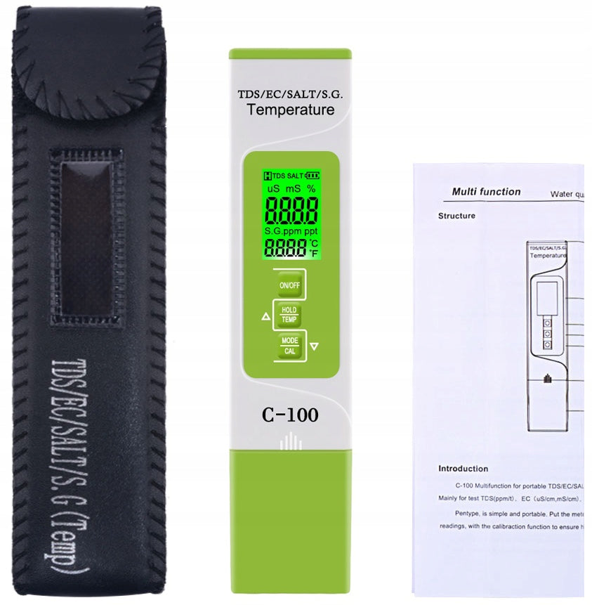 Meter Tester TDS EC Water Hardness Electronic Salinity Conductometer Manufacturer code C-100