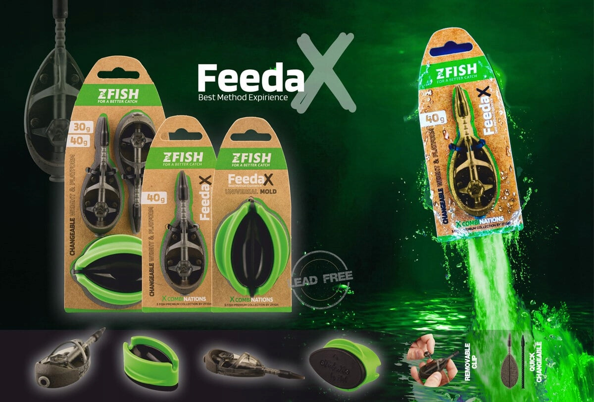 Method Feeder Set with Mold Method Feeder FEEDA X 30+40g ZFISH Packaging status original