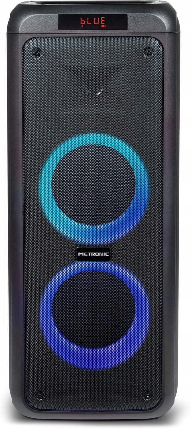 Metronic 477182 Bluetooth Speaker 600W Party XL LED USB MicroSD AUX Remote Control