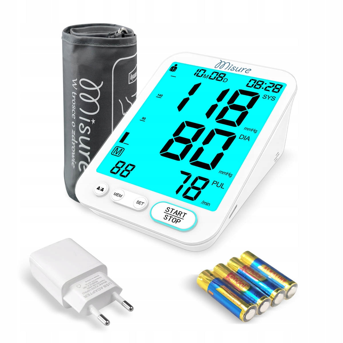 Mi Med 7 shoulder blood pressure monitor, arrhythmia, speaks in Polish, with power supply EAN (GTIN) 6953825907501