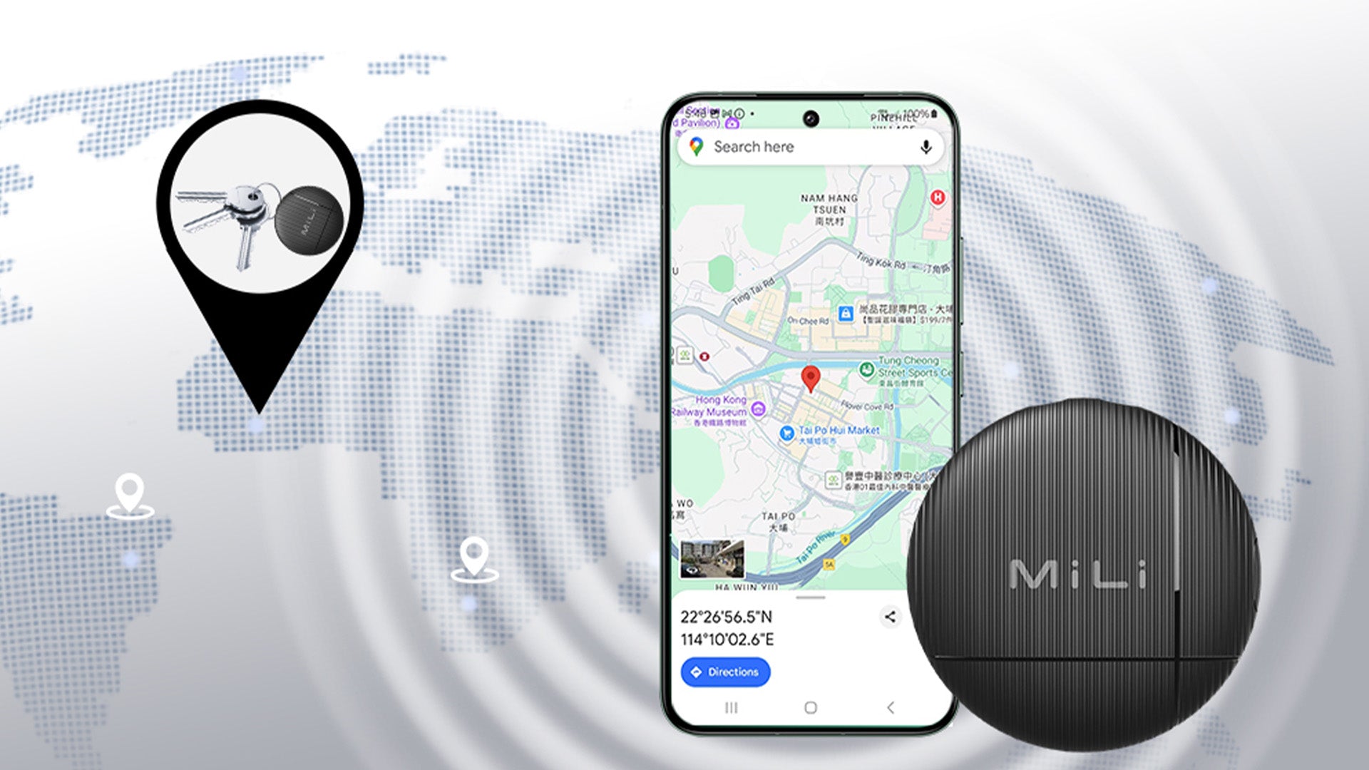MiLi LiTag 4x ANDROID BT GPS Locator for Collar Luggage Key Backpack Packaging status original