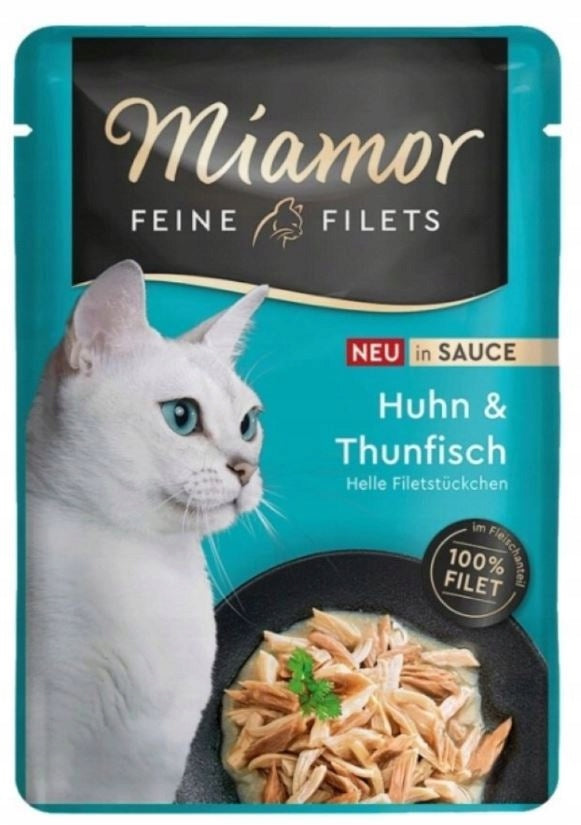 Miamor | Feine Filets in Sause | Sachet - Chicken and tuna in sauce 100g