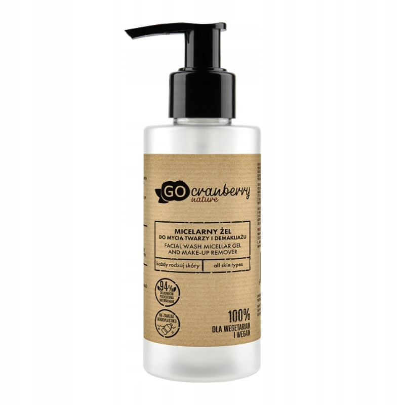 Mizellares Gel-Gesichtswaschmittel – Make-up-Entferner GoCranberry, 150 ml 