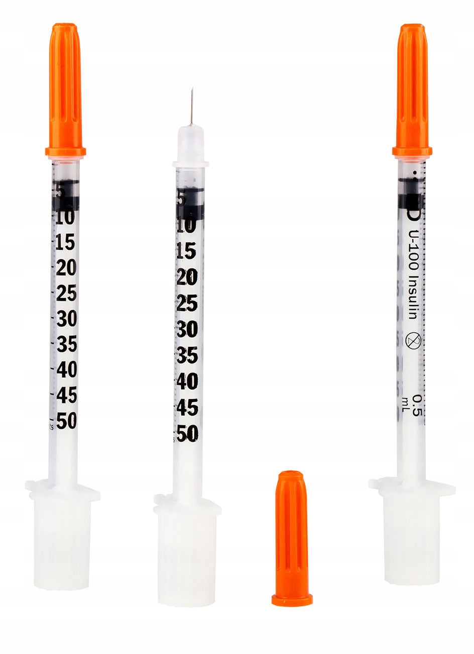 Micro-Fine Insulin Syringes 0,5ml 30G 0,3x8mm 100pcs Packaging status original