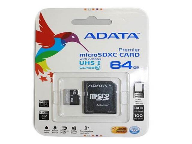 Micro SD microSD card 64GB ADATA Clas10 SDXC+Adap