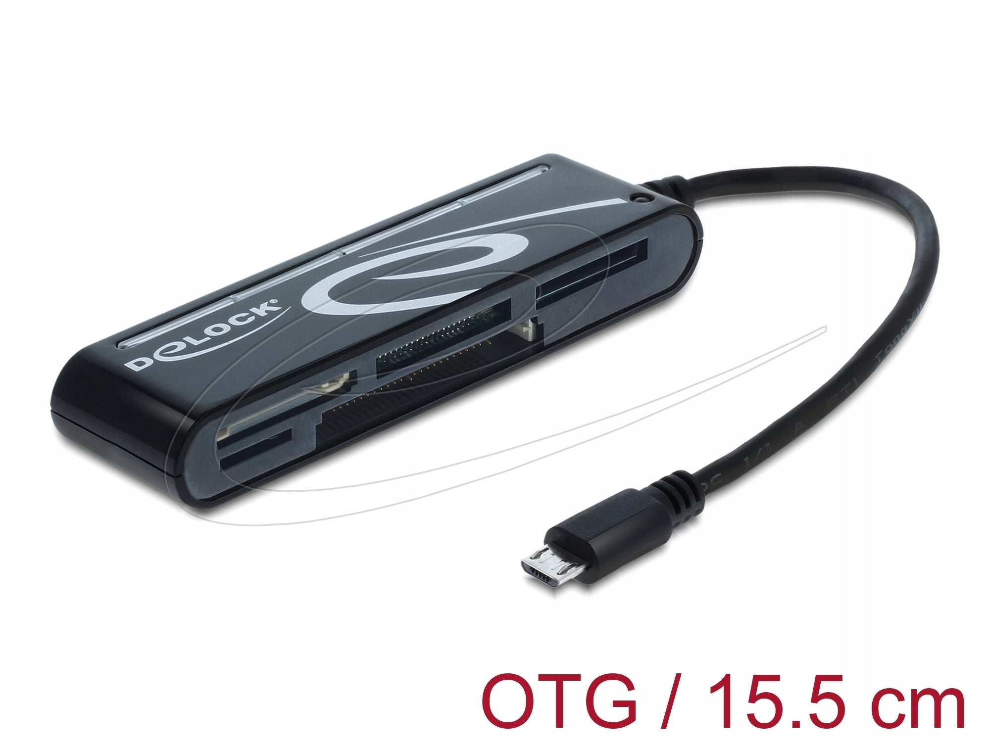 Micro USB OTG card reader with 5 Delock 91732 slots