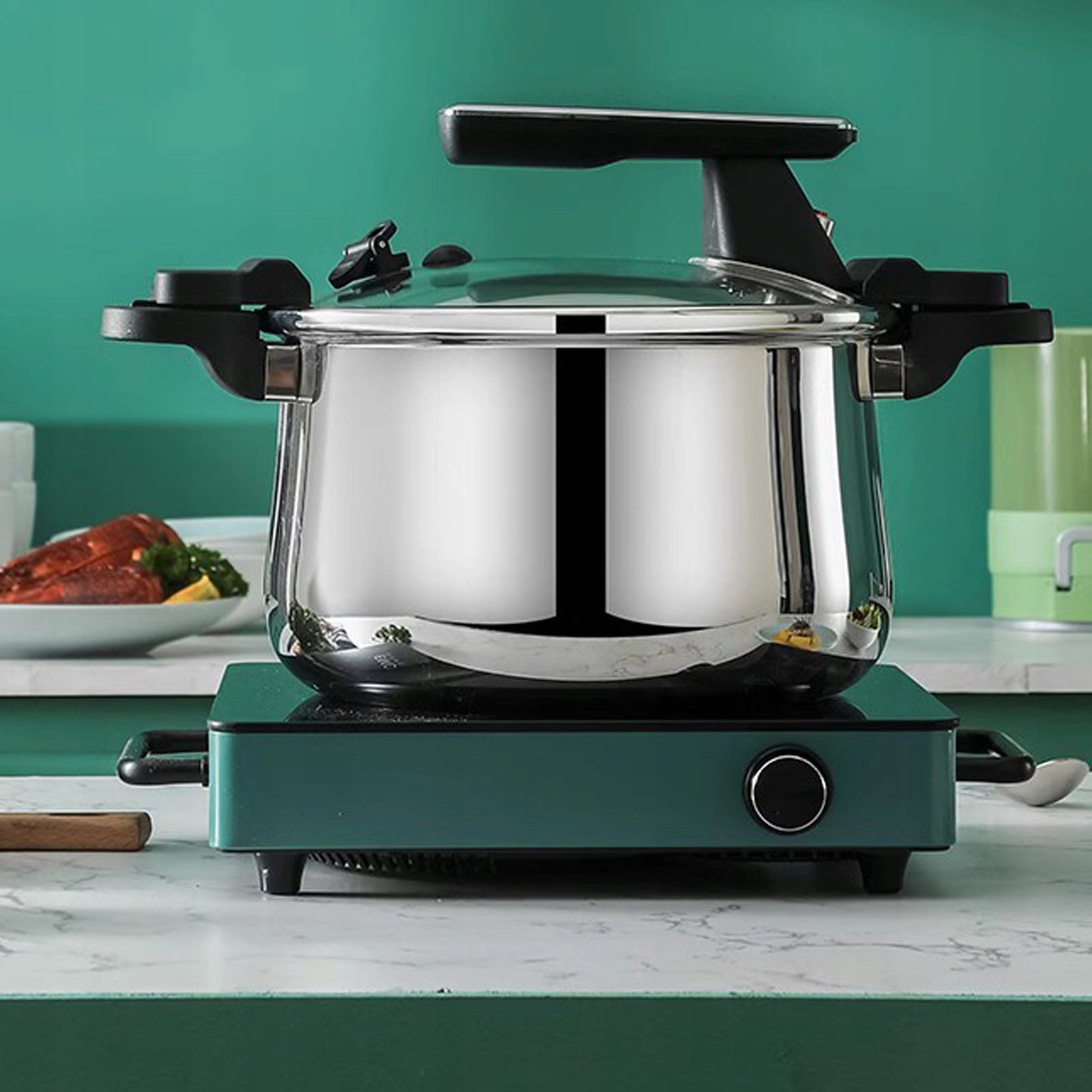 Micro pressure cooker, uniform heating 3-layer micropots made of nier steel Brand no brand