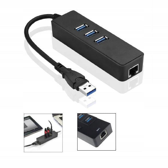 MicroConnect USB 3.0 - USB 3.0 x 3/RJ45